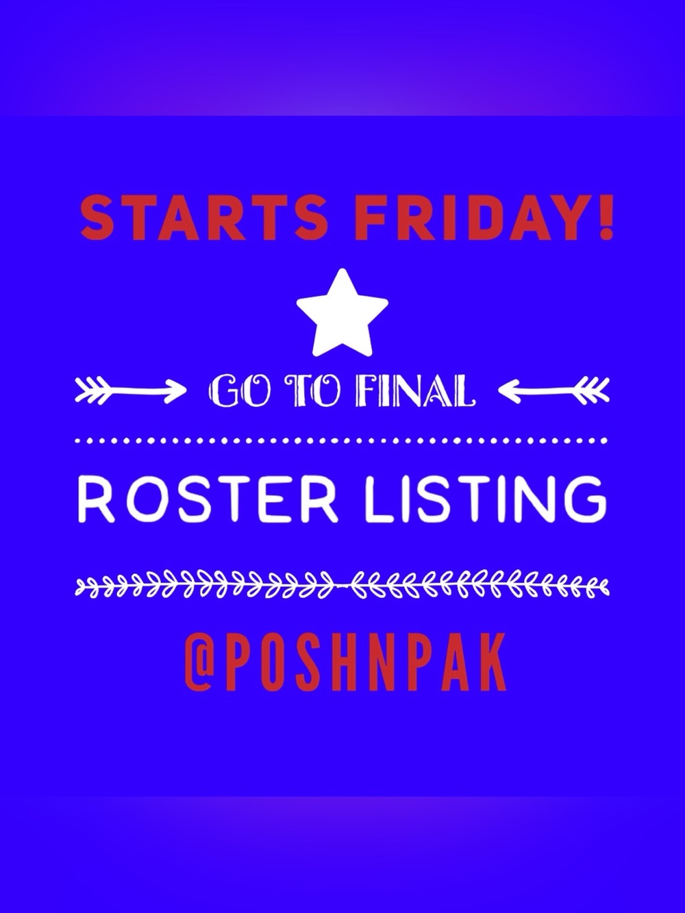 FINAL ROSTER POSTED!🇺🇸PLEASE HEAD TO FINAL LISTING 🇺🇸STARTS TOMORROW @ 6pm ET